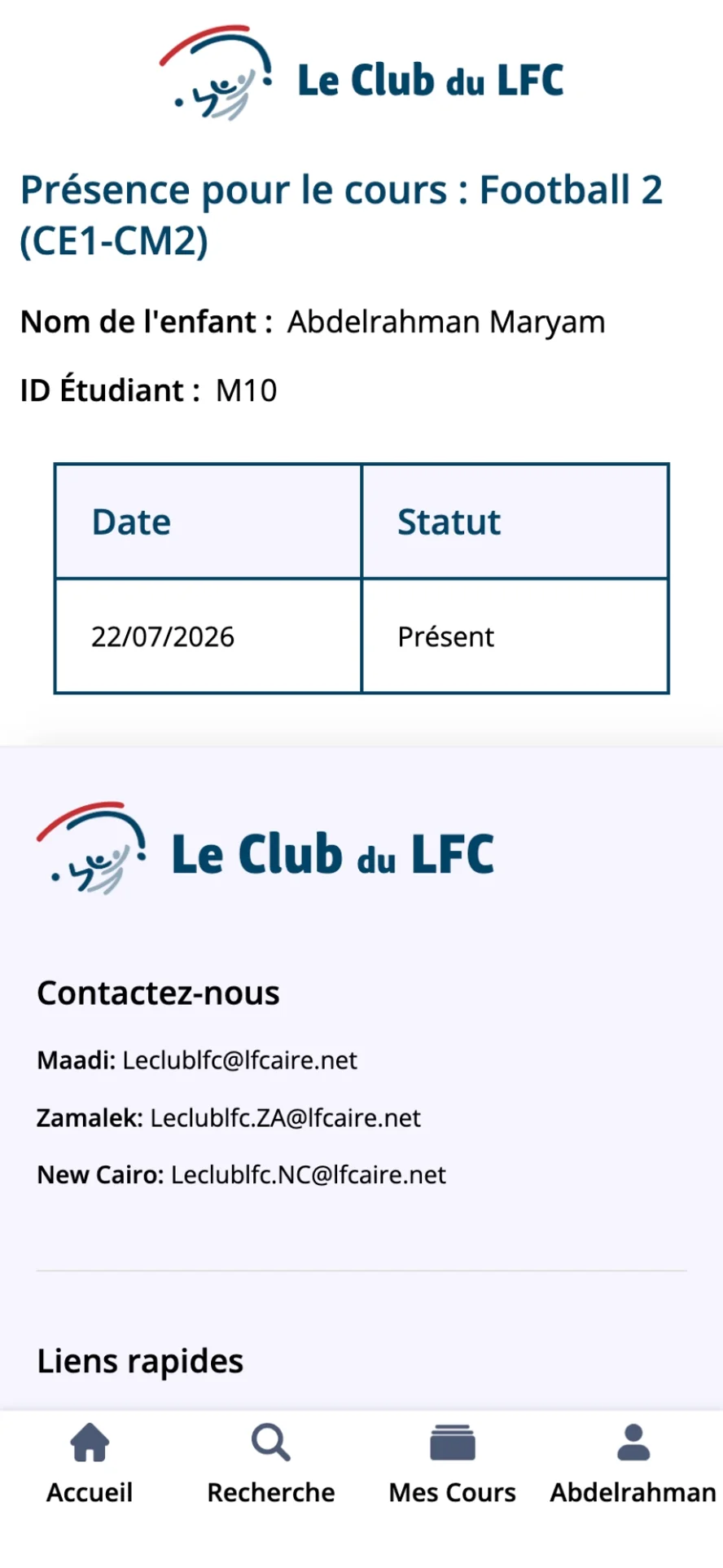 Follow attendance